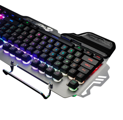 Tastiera Gaming USB RGB – Meccanica Impermeabile con Supporto Ergonomico