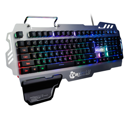 Tastiera Gaming USB RGB – Meccanica Impermeabile con Supporto Ergonomico