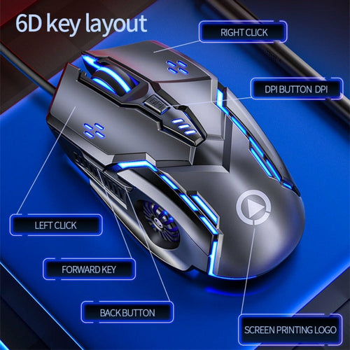 Mouse Gaming Dragon 6 Tasti – 3200 DPI 4 Livelli DPI con Luce Breathing