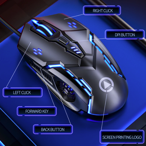 Mouse Gaming Dragon 6 Tasti – 3200 DPI 4 Livelli DPI con Luce Breathing