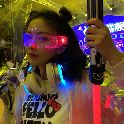 Occhiali LED Cyberpunk 7 Colori – Luminosi per Feste & Cosplay