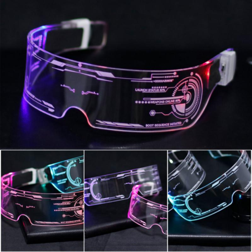 Occhiali LED Cyberpunk 7 Colori – Luminosi per Feste & Cosplay