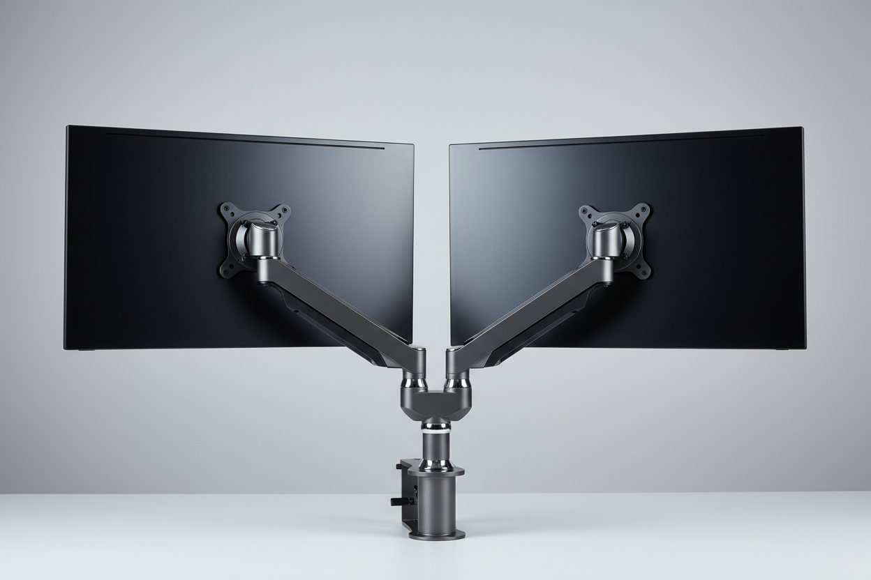 Supporto Monitor Doppio PRO – Sfondo neutro studio product shot