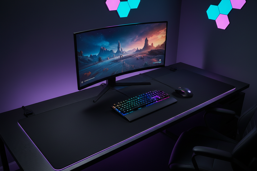 Tappetino XXL gaming setup dark RGB premium