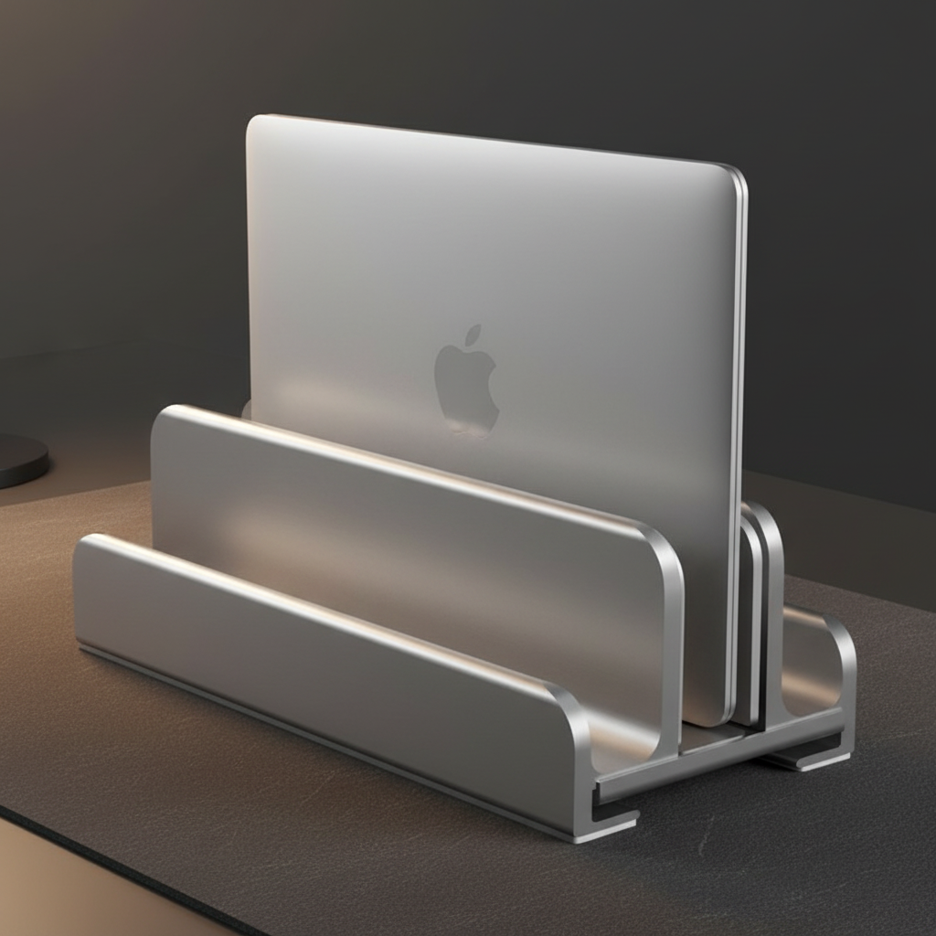 Vertical Laptop Stand Silver NexoraSetup